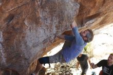 Bouldering in Hueco Tanks on 01/19/2019 with Blue Lizard Climbing and Yoga

Filename: SRM_20190119_1429370.jpg
Aperture: f/2.8
Shutter Speed: 1/640
Body: Canon EOS-1D Mark II
Lens: Canon EF 50mm f/1.8 II