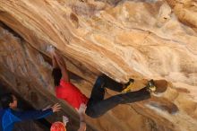 Bouldering in Hueco Tanks on 01/19/2019 with Blue Lizard Climbing and Yoga

Filename: SRM_20190119_1443230.jpg
Aperture: f/4.5
Shutter Speed: 1/320
Body: Canon EOS-1D Mark II
Lens: Canon EF 50mm f/1.8 II