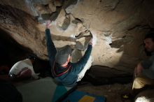 Bouldering in Hueco Tanks on 01/19/2019 with Blue Lizard Climbing and Yoga

Filename: SRM_20190119_1657380.jpg
Aperture: f/8.0
Shutter Speed: 1/250
Body: Canon EOS-1D Mark II
Lens: Canon EF 16-35mm f/2.8 L