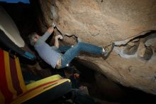 Bouldering in Hueco Tanks on 01/19/2019 with Blue Lizard Climbing and Yoga

Filename: SRM_20190119_1658330.jpg
Aperture: f/8.0
Shutter Speed: 1/250
Body: Canon EOS-1D Mark II
Lens: Canon EF 16-35mm f/2.8 L