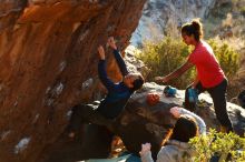 Bouldering in Hueco Tanks on 01/19/2019 with Blue Lizard Climbing and Yoga

Filename: SRM_20190119_1807490.jpg
Aperture: f/4.0
Shutter Speed: 1/250
Body: Canon EOS-1D Mark II
Lens: Canon EF 50mm f/1.8 II