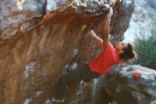 Bouldering in Hueco Tanks on 01/19/2019 with Blue Lizard Climbing and Yoga

Filename: SRM_20190119_1811160.jpg
Aperture: f/2.8
Shutter Speed: 1/250
Body: Canon EOS-1D Mark II
Lens: Canon EF 50mm f/1.8 II