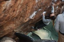 Bouldering in Hueco Tanks on 01/19/2019 with Blue Lizard Climbing and Yoga

Filename: SRM_20190119_1813270.jpg
Aperture: f/2.5
Shutter Speed: 1/250
Body: Canon EOS-1D Mark II
Lens: Canon EF 50mm f/1.8 II