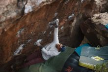 Bouldering in Hueco Tanks on 01/19/2019 with Blue Lizard Climbing and Yoga

Filename: SRM_20190119_1825290.jpg
Aperture: f/2.0
Shutter Speed: 1/250
Body: Canon EOS-1D Mark II
Lens: Canon EF 50mm f/1.8 II