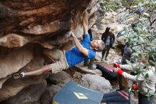 Bouldering in Hueco Tanks on 01/20/2019 with Blue Lizard Climbing and Yoga

Filename: SRM_20190120_1044100.jpg
Aperture: f/3.2
Shutter Speed: 1/200
Body: Canon EOS-1D Mark II
Lens: Canon EF 16-35mm f/2.8 L