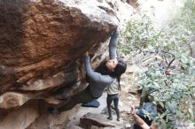 Bouldering in Hueco Tanks on 01/20/2019 with Blue Lizard Climbing and Yoga

Filename: SRM_20190120_1051400.jpg
Aperture: f/4.0
Shutter Speed: 1/160
Body: Canon EOS-1D Mark II
Lens: Canon EF 16-35mm f/2.8 L