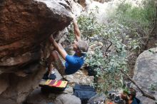 Bouldering in Hueco Tanks on 01/20/2019 with Blue Lizard Climbing and Yoga

Filename: SRM_20190120_1052590.jpg
Aperture: f/5.0
Shutter Speed: 1/160
Body: Canon EOS-1D Mark II
Lens: Canon EF 16-35mm f/2.8 L