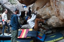 Bouldering in Hueco Tanks on 01/20/2019 with Blue Lizard Climbing and Yoga

Filename: SRM_20190120_1059440.jpg
Aperture: f/3.2
Shutter Speed: 1/320
Body: Canon EOS-1D Mark II
Lens: Canon EF 50mm f/1.8 II