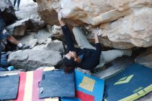 Bouldering in Hueco Tanks on 01/20/2019 with Blue Lizard Climbing and Yoga

Filename: SRM_20190120_1107310.jpg
Aperture: f/2.2
Shutter Speed: 1/250
Body: Canon EOS-1D Mark II
Lens: Canon EF 50mm f/1.8 II