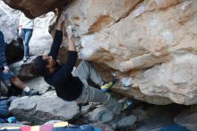 Bouldering in Hueco Tanks on 01/20/2019 with Blue Lizard Climbing and Yoga

Filename: SRM_20190120_1107420.jpg
Aperture: f/2.8
Shutter Speed: 1/200
Body: Canon EOS-1D Mark II
Lens: Canon EF 50mm f/1.8 II