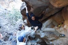 Bouldering in Hueco Tanks on 01/20/2019 with Blue Lizard Climbing and Yoga

Filename: SRM_20190120_1138440.jpg
Aperture: f/2.8
Shutter Speed: 1/200
Body: Canon EOS-1D Mark II
Lens: Canon EF 50mm f/1.8 II
