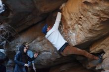 Bouldering in Hueco Tanks on 01/20/2019 with Blue Lizard Climbing and Yoga

Filename: SRM_20190120_1139460.jpg
Aperture: f/4.0
Shutter Speed: 1/200
Body: Canon EOS-1D Mark II
Lens: Canon EF 50mm f/1.8 II