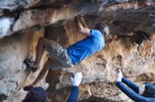 Bouldering in Hueco Tanks on 01/20/2019 with Blue Lizard Climbing and Yoga

Filename: SRM_20190120_1157060.jpg
Aperture: f/2.0
Shutter Speed: 1/250
Body: Canon EOS-1D Mark II
Lens: Canon EF 50mm f/1.8 II