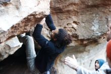 Bouldering in Hueco Tanks on 01/20/2019 with Blue Lizard Climbing and Yoga

Filename: SRM_20190120_1221250.jpg
Aperture: f/2.8
Shutter Speed: 1/250
Body: Canon EOS-1D Mark II
Lens: Canon EF 50mm f/1.8 II