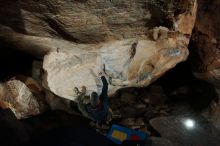 Bouldering in Hueco Tanks on 01/20/2019 with Blue Lizard Climbing and Yoga

Filename: SRM_20190120_1237230.jpg
Aperture: f/5.6
Shutter Speed: 1/250
Body: Canon EOS-1D Mark II
Lens: Canon EF 16-35mm f/2.8 L