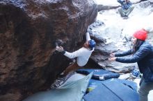 Bouldering in Hueco Tanks on 01/20/2019 with Blue Lizard Climbing and Yoga

Filename: SRM_20190120_1307010.jpg
Aperture: f/2.8
Shutter Speed: 1/125
Body: Canon EOS-1D Mark II
Lens: Canon EF 16-35mm f/2.8 L