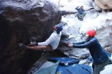 Bouldering in Hueco Tanks on 01/20/2019 with Blue Lizard Climbing and Yoga

Filename: SRM_20190120_1307110.jpg
Aperture: f/2.8
Shutter Speed: 1/250
Body: Canon EOS-1D Mark II
Lens: Canon EF 16-35mm f/2.8 L