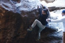 Bouldering in Hueco Tanks on 01/20/2019 with Blue Lizard Climbing and Yoga

Filename: SRM_20190120_1315020.jpg
Aperture: f/2.5
Shutter Speed: 1/250
Body: Canon EOS-1D Mark II
Lens: Canon EF 50mm f/1.8 II