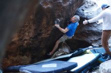 Bouldering in Hueco Tanks on 01/20/2019 with Blue Lizard Climbing and Yoga

Filename: SRM_20190120_1315410.jpg
Aperture: f/2.2
Shutter Speed: 1/250
Body: Canon EOS-1D Mark II
Lens: Canon EF 50mm f/1.8 II