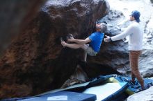 Bouldering in Hueco Tanks on 01/20/2019 with Blue Lizard Climbing and Yoga

Filename: SRM_20190120_1315491.jpg
Aperture: f/2.8
Shutter Speed: 1/200
Body: Canon EOS-1D Mark II
Lens: Canon EF 50mm f/1.8 II