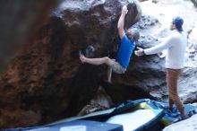 Bouldering in Hueco Tanks on 01/20/2019 with Blue Lizard Climbing and Yoga

Filename: SRM_20190120_1315500.jpg
Aperture: f/2.8
Shutter Speed: 1/200
Body: Canon EOS-1D Mark II
Lens: Canon EF 50mm f/1.8 II