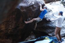 Bouldering in Hueco Tanks on 01/20/2019 with Blue Lizard Climbing and Yoga

Filename: SRM_20190120_1315560.jpg
Aperture: f/3.2
Shutter Speed: 1/200
Body: Canon EOS-1D Mark II
Lens: Canon EF 50mm f/1.8 II