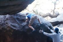 Bouldering in Hueco Tanks on 01/20/2019 with Blue Lizard Climbing and Yoga

Filename: SRM_20190120_1316260.jpg
Aperture: f/7.1
Shutter Speed: 1/200
Body: Canon EOS-1D Mark II
Lens: Canon EF 50mm f/1.8 II