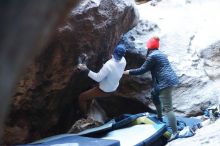 Bouldering in Hueco Tanks on 01/20/2019 with Blue Lizard Climbing and Yoga

Filename: SRM_20190120_1319220.jpg
Aperture: f/2.5
Shutter Speed: 1/200
Body: Canon EOS-1D Mark II
Lens: Canon EF 50mm f/1.8 II