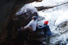 Bouldering in Hueco Tanks on 01/20/2019 with Blue Lizard Climbing and Yoga

Filename: SRM_20190120_1319330.jpg
Aperture: f/3.5
Shutter Speed: 1/200
Body: Canon EOS-1D Mark II
Lens: Canon EF 50mm f/1.8 II