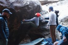 Bouldering in Hueco Tanks on 01/20/2019 with Blue Lizard Climbing and Yoga

Filename: SRM_20190120_1333070.jpg
Aperture: f/2.8
Shutter Speed: 1/200
Body: Canon EOS-1D Mark II
Lens: Canon EF 50mm f/1.8 II