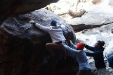 Bouldering in Hueco Tanks on 01/20/2019 with Blue Lizard Climbing and Yoga

Filename: SRM_20190120_1334441.jpg
Aperture: f/4.0
Shutter Speed: 1/200
Body: Canon EOS-1D Mark II
Lens: Canon EF 50mm f/1.8 II