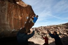 Bouldering in Hueco Tanks on 01/20/2019 with Blue Lizard Climbing and Yoga

Filename: SRM_20190120_1419040.jpg
Aperture: f/8.0
Shutter Speed: 1/250
Body: Canon EOS-1D Mark II
Lens: Canon EF 16-35mm f/2.8 L