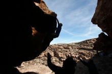 Bouldering in Hueco Tanks on 01/20/2019 with Blue Lizard Climbing and Yoga

Filename: SRM_20190120_1419090.jpg
Aperture: f/8.0
Shutter Speed: 1/250
Body: Canon EOS-1D Mark II
Lens: Canon EF 16-35mm f/2.8 L