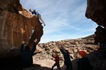 Bouldering in Hueco Tanks on 01/20/2019 with Blue Lizard Climbing and Yoga

Filename: SRM_20190120_1419220.jpg
Aperture: f/8.0
Shutter Speed: 1/250
Body: Canon EOS-1D Mark II
Lens: Canon EF 16-35mm f/2.8 L