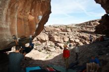 Bouldering in Hueco Tanks on 01/20/2019 with Blue Lizard Climbing and Yoga

Filename: SRM_20190120_1427540.jpg
Aperture: f/8.0
Shutter Speed: 1/250
Body: Canon EOS-1D Mark II
Lens: Canon EF 16-35mm f/2.8 L