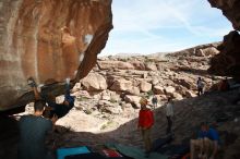 Bouldering in Hueco Tanks on 01/20/2019 with Blue Lizard Climbing and Yoga

Filename: SRM_20190120_1427540.jpg
Aperture: f/8.0
Shutter Speed: 1/250
Body: Canon EOS-1D Mark II
Lens: Canon EF 16-35mm f/2.8 L