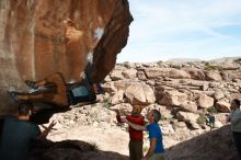 Bouldering in Hueco Tanks on 01/20/2019 with Blue Lizard Climbing and Yoga

Filename: SRM_20190120_1428050.jpg
Aperture: f/8.0
Shutter Speed: 1/250
Body: Canon EOS-1D Mark II
Lens: Canon EF 16-35mm f/2.8 L