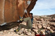 Bouldering in Hueco Tanks on 01/20/2019 with Blue Lizard Climbing and Yoga

Filename: SRM_20190120_1434200.jpg
Aperture: f/8.0
Shutter Speed: 1/250
Body: Canon EOS-1D Mark II
Lens: Canon EF 16-35mm f/2.8 L