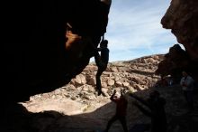 Bouldering in Hueco Tanks on 01/20/2019 with Blue Lizard Climbing and Yoga

Filename: SRM_20190120_1434391.jpg
Aperture: f/8.0
Shutter Speed: 1/250
Body: Canon EOS-1D Mark II
Lens: Canon EF 16-35mm f/2.8 L