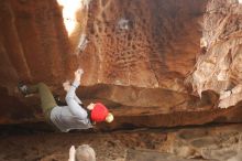 Bouldering in Hueco Tanks on 01/20/2019 with Blue Lizard Climbing and Yoga

Filename: SRM_20190120_1442100.jpg
Aperture: f/4.0
Shutter Speed: 1/250
Body: Canon EOS-1D Mark II
Lens: Canon EF 50mm f/1.8 II