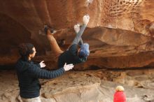 Bouldering in Hueco Tanks on 01/20/2019 with Blue Lizard Climbing and Yoga

Filename: SRM_20190120_1502520.jpg
Aperture: f/3.5
Shutter Speed: 1/250
Body: Canon EOS-1D Mark II
Lens: Canon EF 50mm f/1.8 II