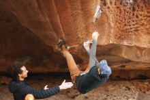 Bouldering in Hueco Tanks on 01/20/2019 with Blue Lizard Climbing and Yoga

Filename: SRM_20190120_1513590.jpg
Aperture: f/3.2
Shutter Speed: 1/250
Body: Canon EOS-1D Mark II
Lens: Canon EF 50mm f/1.8 II