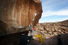 Bouldering in Hueco Tanks on 01/20/2019 with Blue Lizard Climbing and Yoga

Filename: SRM_20190120_1516230.jpg
Aperture: f/6.3
Shutter Speed: 1/250
Body: Canon EOS-1D Mark II
Lens: Canon EF 16-35mm f/2.8 L