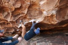 Bouldering in Hueco Tanks on 01/20/2019 with Blue Lizard Climbing and Yoga

Filename: SRM_20190120_1529450.jpg
Aperture: f/5.0
Shutter Speed: 1/200
Body: Canon EOS-1D Mark II
Lens: Canon EF 16-35mm f/2.8 L