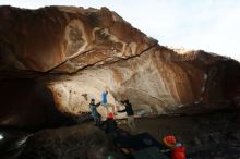 Bouldering in Hueco Tanks on 01/20/2019 with Blue Lizard Climbing and Yoga

Filename: SRM_20190120_1551470.jpg
Aperture: f/6.3
Shutter Speed: 1/250
Body: Canon EOS-1D Mark II
Lens: Canon EF 16-35mm f/2.8 L