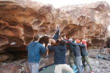 Bouldering in Hueco Tanks on 01/20/2019 with Blue Lizard Climbing and Yoga

Filename: SRM_20190120_1620170.jpg
Aperture: f/5.6
Shutter Speed: 1/250
Body: Canon EOS-1D Mark II
Lens: Canon EF 16-35mm f/2.8 L