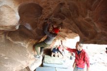 Bouldering in Hueco Tanks on 01/20/2019 with Blue Lizard Climbing and Yoga

Filename: SRM_20190120_1732360.jpg
Aperture: f/2.8
Shutter Speed: 1/160
Body: Canon EOS-1D Mark II
Lens: Canon EF 16-35mm f/2.8 L
