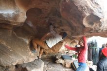 Bouldering in Hueco Tanks on 01/20/2019 with Blue Lizard Climbing and Yoga

Filename: SRM_20190120_1757410.jpg
Aperture: f/2.8
Shutter Speed: 1/250
Body: Canon EOS-1D Mark II
Lens: Canon EF 16-35mm f/2.8 L