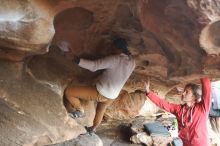 Bouldering in Hueco Tanks on 01/20/2019 with Blue Lizard Climbing and Yoga

Filename: SRM_20190120_1757470.jpg
Aperture: f/2.8
Shutter Speed: 1/200
Body: Canon EOS-1D Mark II
Lens: Canon EF 16-35mm f/2.8 L