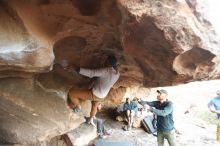 Bouldering in Hueco Tanks on 01/20/2019 with Blue Lizard Climbing and Yoga

Filename: SRM_20190120_1800210.jpg
Aperture: f/2.8
Shutter Speed: 1/200
Body: Canon EOS-1D Mark II
Lens: Canon EF 16-35mm f/2.8 L